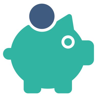 Piggy Bank Düz Vektör Simgesi