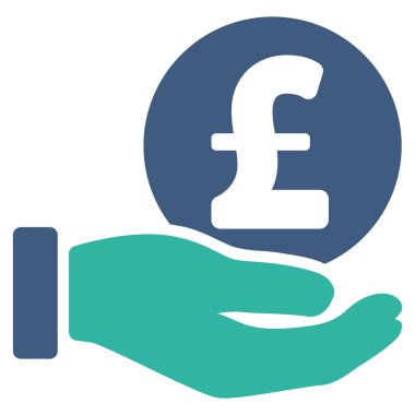 Lirası para ödeme el düz vektör simgesi