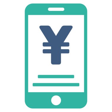 Yen mobil ödeme düz vektör simgesi