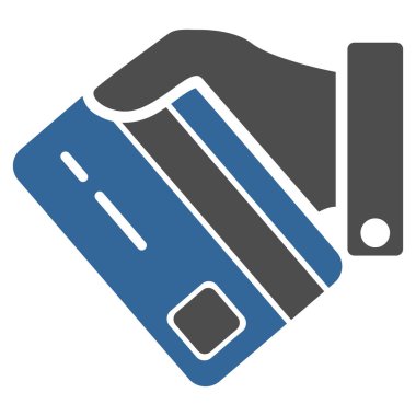 Kartı ödeme düz vektör simgesi