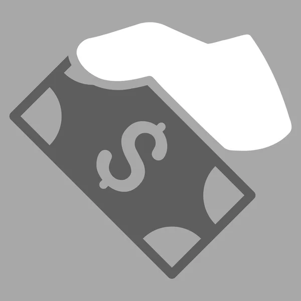 Pagamento em dinheiro mão plana vetor ícone — Vetor de Stock