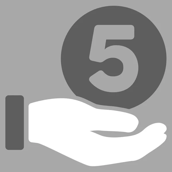 Fünf-Cent-Zahlung Hand flache Vektorsymbol — Stockvektor