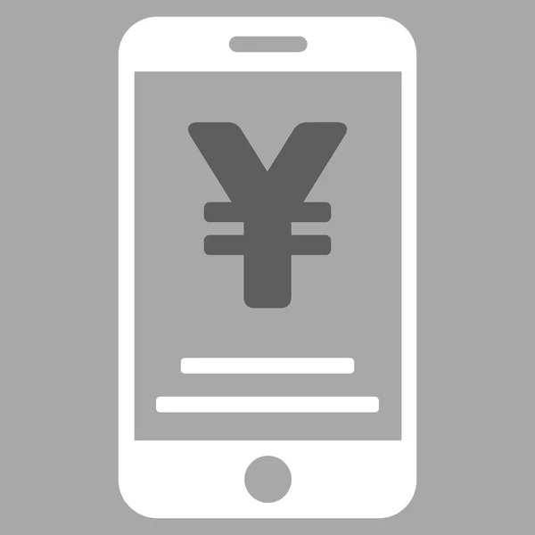 Yen mobilbetalning platt vektor symbol — Stock vektor