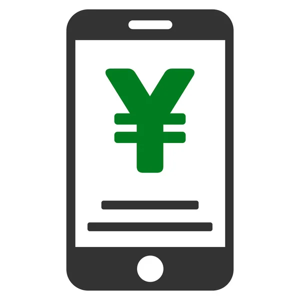 Yen mobilbetalning platt vektor symbol — Stock vektor