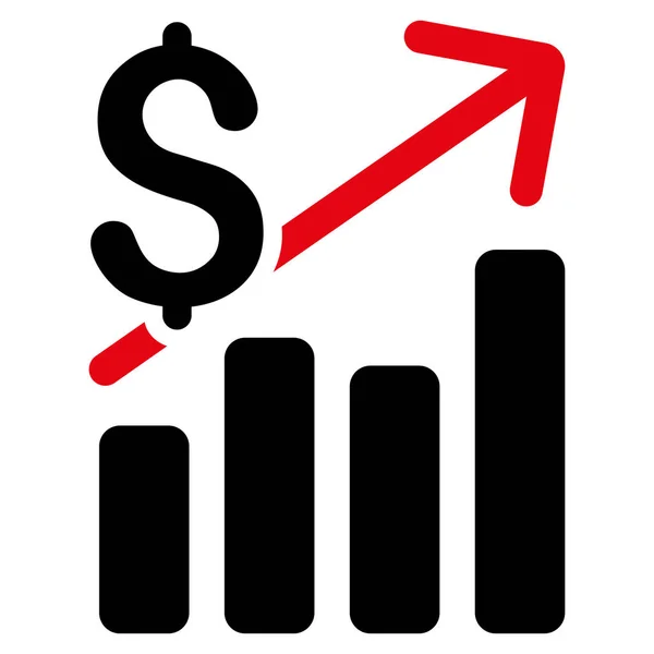 Financiële grafiek platte Vector Icon — Stockvector