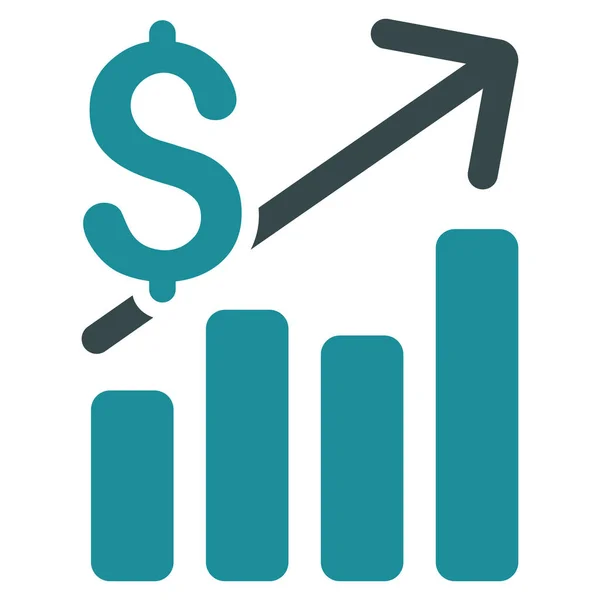 Gráfico Financeiro Flat Vector Icon — Vetor de Stock