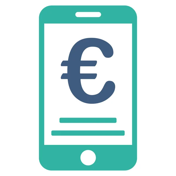 Euro Mobile Payment Flat Vector Icono — Archivo Imágenes Vectoriales