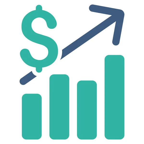 Gráfico financiero Icono de vector plano — Vector de stock