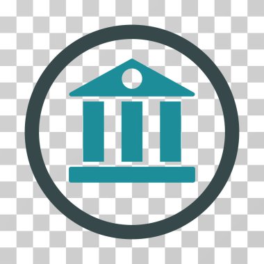 Banka yuvarlak vektör simgesi