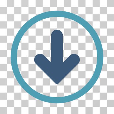 Yuvarlak vektör simgesi aşağı ok