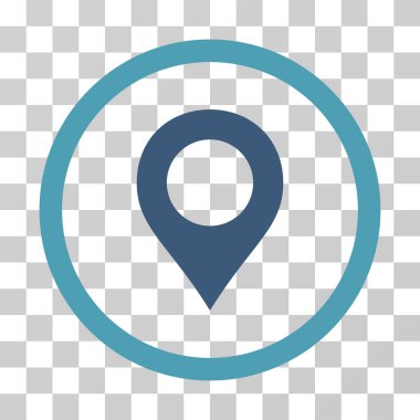Harita işaretleyici yuvarlak vektör simgesi