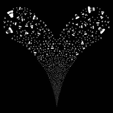 İnsanlar simge çift havai fişek akışı