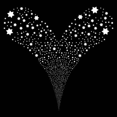 Altı yıldız çift havai fişek akışı işaret