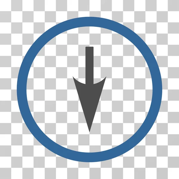 Sharp giù freccia arrotondato vettoriale icona — Vettoriale Stock