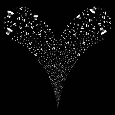 Asker çift havai fişek akışı