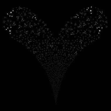 Alan yıldız çift havai fişek akışı