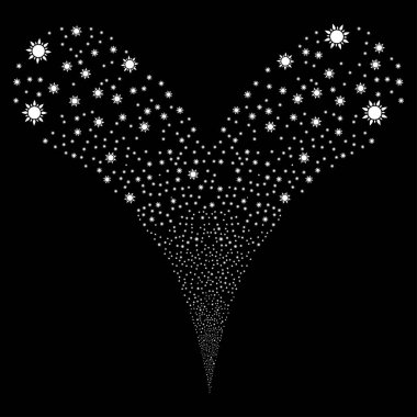 Güneş çift havai fişek akışı