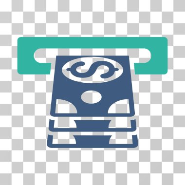 Banka bankamatiğe vektör simgesi