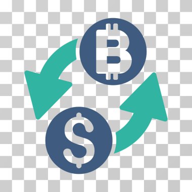 Doları Bitcoin Exchange vektör simgesi