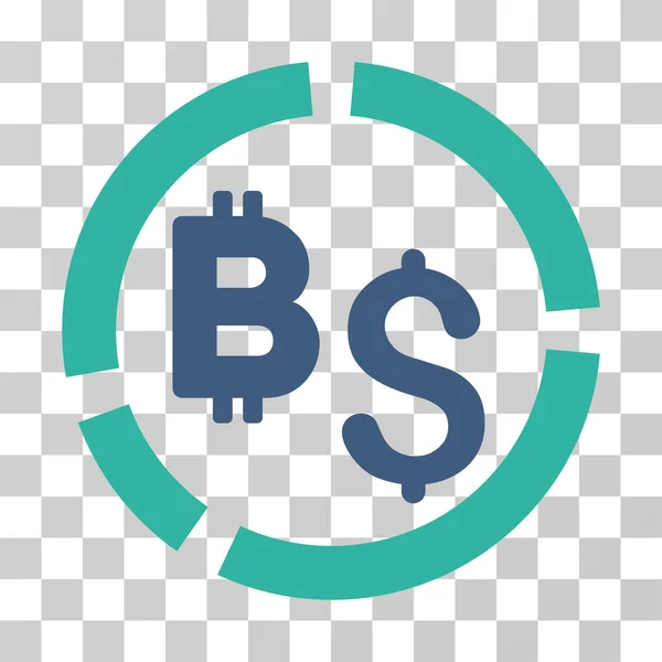 Bitcoin Diagrama Financeiro Vector Icon — Vetor de Stock