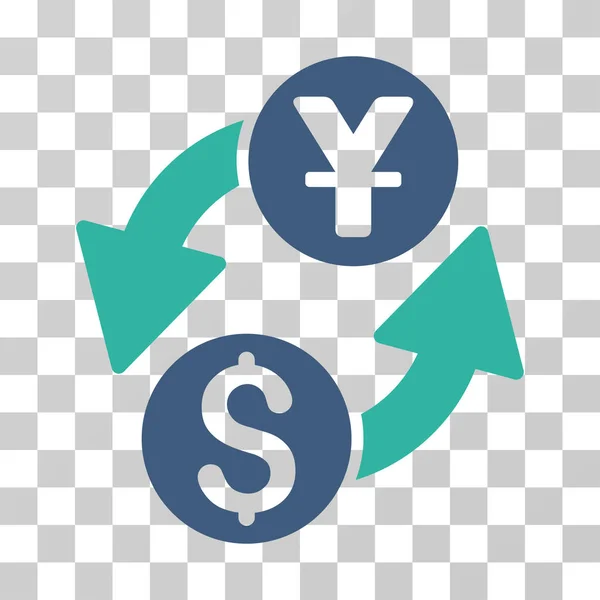 Dollar Yuan Exchange Vector Icône — Image vectorielle