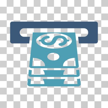 Banka bankamatiğe vektör simgesi