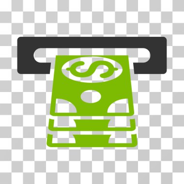 Banka bankamatiğe vektör simgesi