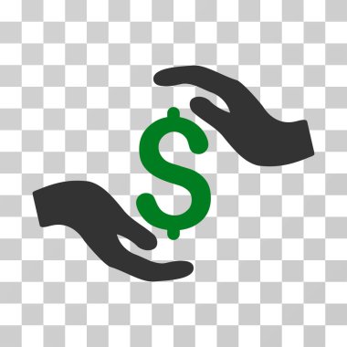 Doları bakım el vektör simgesi