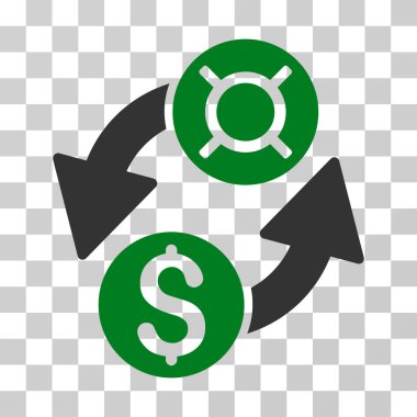 Dolar değişim vektör simgesi