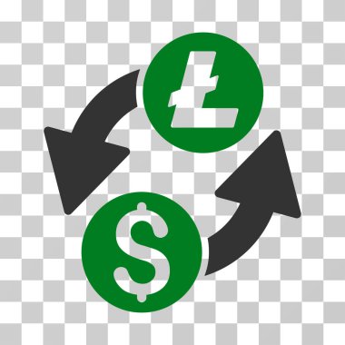 Doları Litecoin Exchange vektör simgesi