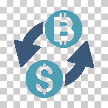 Doları Bitcoin Exchange vektör simgesi