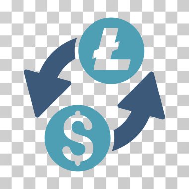 Doları Litecoin Exchange vektör simgesi