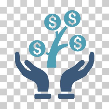 Para ağacı Bakımı el vektör simgesi