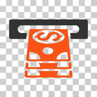 Banka bankamatiğe vektör simgesi