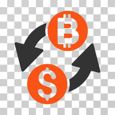 Doları Bitcoin Exchange vektör simgesi