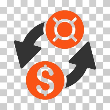 Dolar değişim vektör simgesi