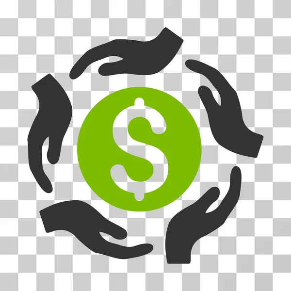 Geld zorg handen Vector Icon — Stockvector