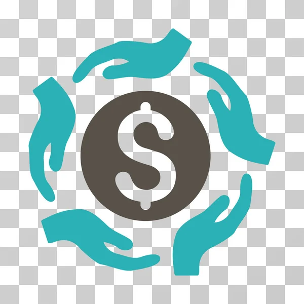 Icona vettoriale delle mani per la cura del denaro — Vettoriale Stock