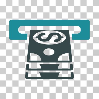 Banka bankamatiğe vektör simgesi