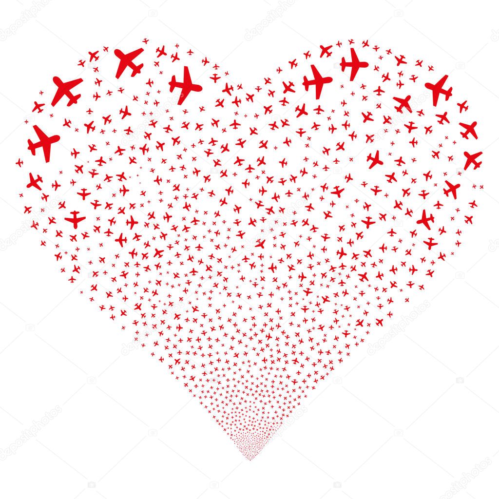 Airplane Fireworks Heart