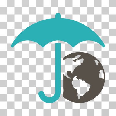 Dünya şemsiye vektör simgesi