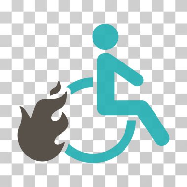Özürlü vektör simgesi ateş