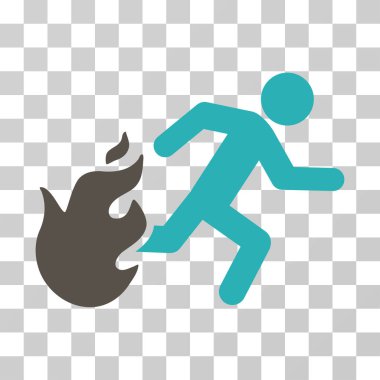 Adam vektör simgesi çalışan ateş