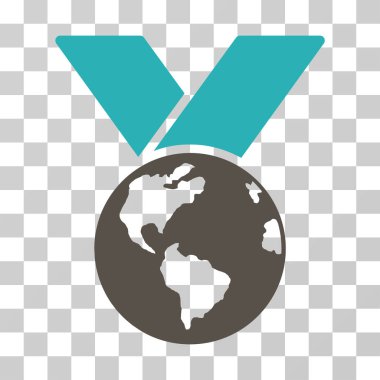 Dünya madalya vektör simgesi