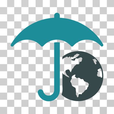 Dünya şemsiye vektör simgesi