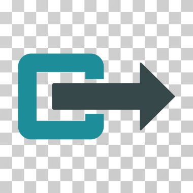 Çıkış yönünde vektör simgesi