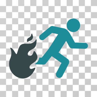 Adam vektör simgesi çalışan ateş