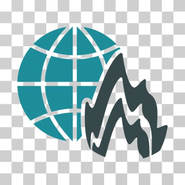 Küresel yangın vektör simgesi