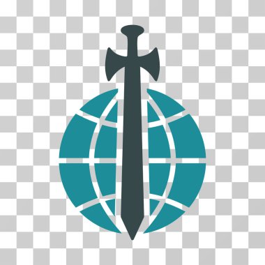 Küresel güvenlik vektör simgesi