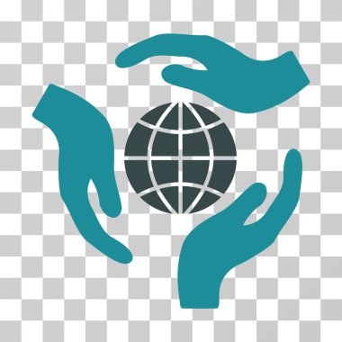 Küresel koruma vektör simgesi